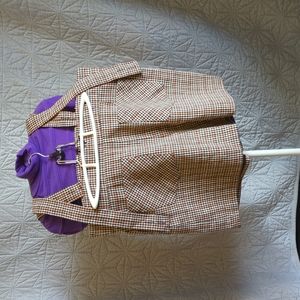 Modcloth Houndstooth lined shorts with suspender straps